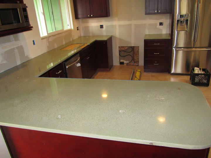 Green with Shells Kitchen Counters
